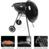 18in Enamel Charcoal Grill BBQ Kettle Grill N001 Round Outdoor Barbecue Grill with Lid Adjustable Air Vent Portable for Camping Garden Backyard Cookin
