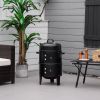 Outsunny 3-in-1 Vertical Charcoal BBQ Smoker Grill with 2 Cooking Areas and Thermometer