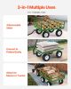 Vevor 1200 Lbs Steel Garden Cart,Heavy Duty Pullable Garden Wagon Yard Cart,2 in 1 Outdoor Metal Utility Wagon Yard Trailer with 13" All Terrain Tires