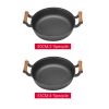 WANGYUANJI 11.8"Pancake Griddle with Wooden Handle, Cast Iron Skillet, Uncoated Pan for Home, Thickened Non-Stick Skillet