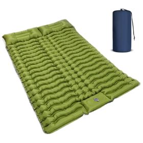 Double Air Mattress With Pillow, Built-in Foot Pump, 4-inch Camping Air Mattress, For Backpacking, Hiking, Traveling-It Is Prohibited To Sell On Walma (Color: Green)