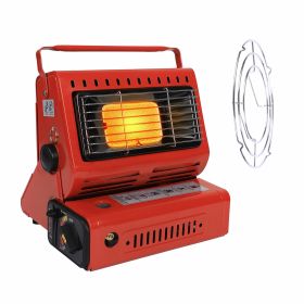 1Pc 2 In 1 Portable Butane Burner Heater Outdoor Butane Gas Heater Warmer Heating Cooking Stove Cooker For Camping Fishing RV Travel Fedex Shipping (Color: Red)