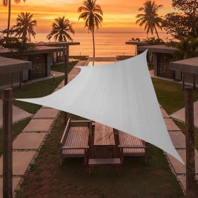 Artpuch Custom Size Light Gray Sun Shade Sail Triangle Canopy 185 GSM Durable Fabric UV Block Awning for Outdoor Patio Garden Backyard (Customize (Color: Light gray, size: 12'X20')