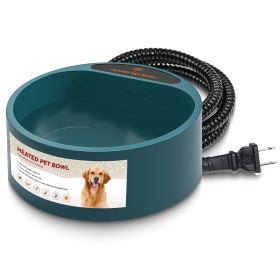 1Pc Heated Water Bowl For Dog Cat 74.4OZ Heating Water Dish IP67 Waterproof Thermal Water Bowl Heated Pet Bowl Dog Cat Water Feeder Bowl For Dog Cat R (Option: Army green)